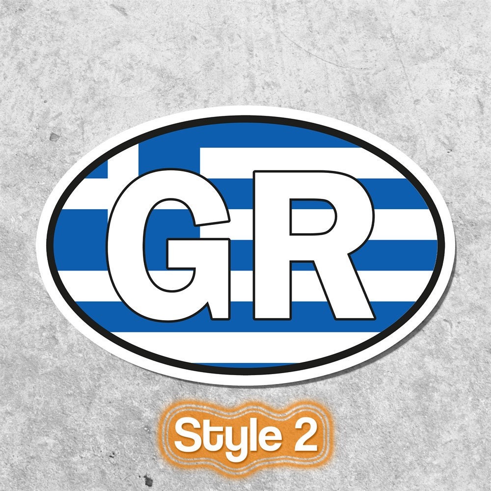 Greece Sticker Oval Flag Waterproof for Water Bootle, Car, Laptop ...
