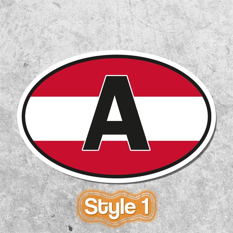 Austria Sticker Oval Flag Waterproof for Water Bootle, Car, Laptop ...