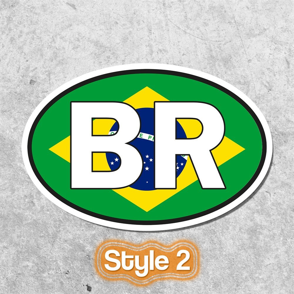 Brazil Sticker Oval Flag Waterproof for Water Bootle, Car, Laptop ...