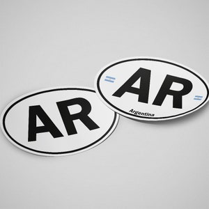 Argentina Sticker Oval White Waterproof for Water Bootle, Car, Laptop, Helmet etc..