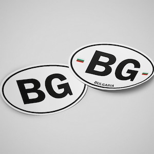 Sticker Bulgarie ovale blanc imperméable pour bouteille d&#39;eau, voiture, ordinateur portable, casque, etc.