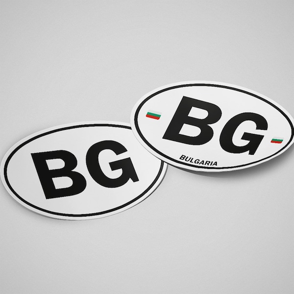 Bulgaria Sticker Oval White Waterproof for Water Bootle, Car, Laptop, Helmet etc..