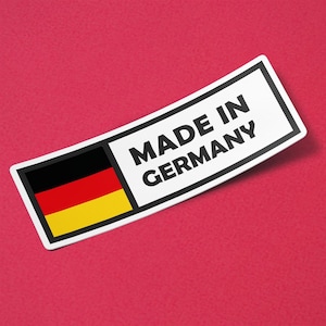 Adesivo Germania Made in Germany Impermeabile per borraccia, auto, laptop, casco ecc.