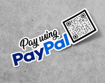 Código QR de palabra de etiqueta de Paypal personalizado / Código QR de palabra personalizado / Etiqueta de Paypal personalizada / Etiqueta de redes sociales personalizada / Etiqueta de vinilo