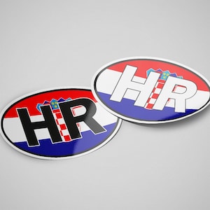 Croatia Sticker Oval Flag Waterproof for Water Bootle, Car, Laptop, Helmet etc..