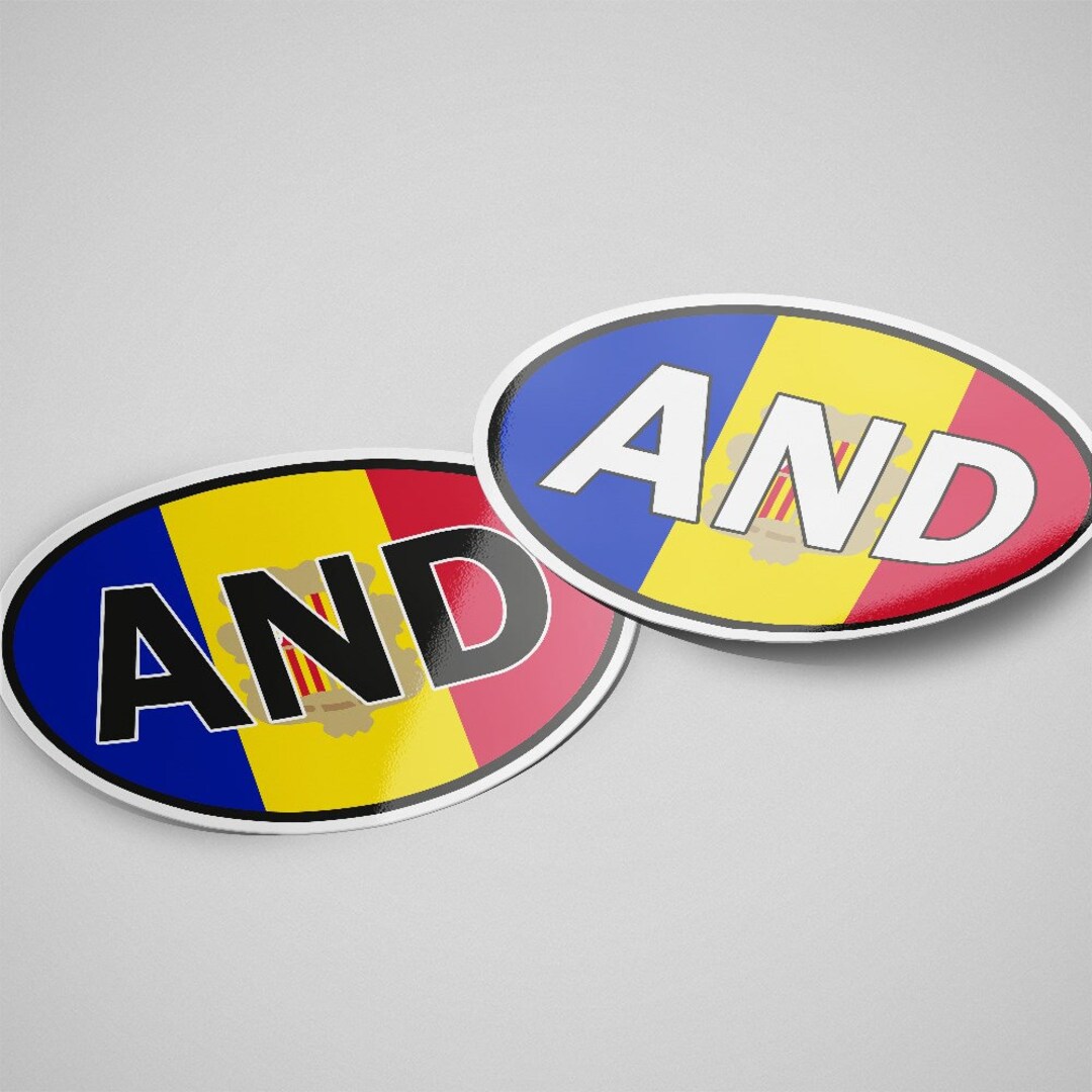 Andorra Sticker Oval Flag Waterproof for Water Bootle, Car, Laptop ...