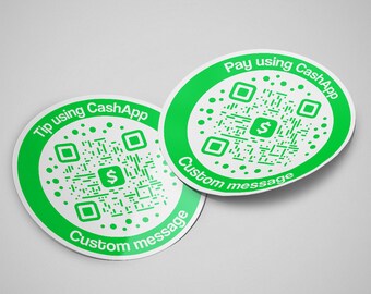 Código QR de círculo de etiqueta de aplicación de efectivo personalizado / Código QR de círculo personalizado / Etiqueta de aplicación de efectivo personalizada / Etiqueta de redes sociales personalizada