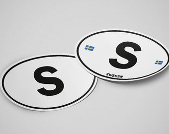 Sweden Sticker Oval White Waterproof for Water Bootle, Car, Laptop, Helmet etc..