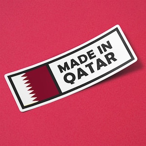 Adesivo Qatar Made in Qatar impermeabile per borsa dell&#39;acqua, auto, laptop, casco ecc..