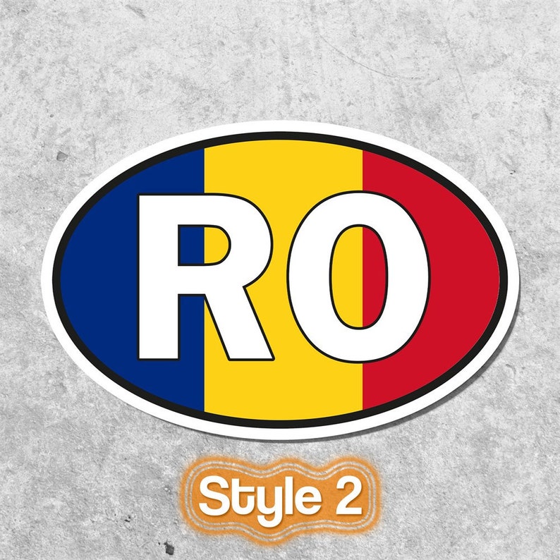 Romania Sticker Oval Flag Waterproof for Water Bootle, Car, Laptop ...