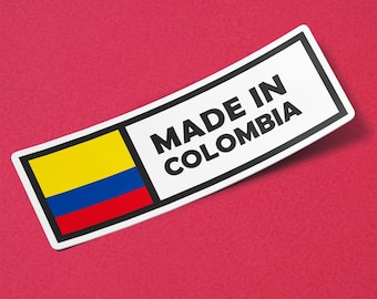 Colombia Sticker Made in Colombia Waterproof for Water Bootle, Car, Laptop, Helmet etc..