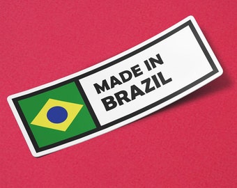 Brazil Sticker Made in Brazil Waterproof for Water Bootle, Car, Laptop, Helmet etc..