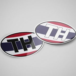 Thailand Sticker Oval Flag Waterproof for Water Bootle, Car, Laptop, Helmet etc..