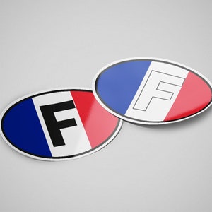 Adesivo Francia bandiera ovale impermeabile per bottiglia d'acqua, auto, laptop, casco, ecc.