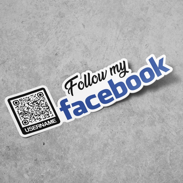 Individueller Facebook Sticker Word QR Code | Benutzerdefinierter Word-QR-Code | Personalisierte Facebook Sticker | Benutzerdefinierte Social Media Sticker | Vinyl Sticker