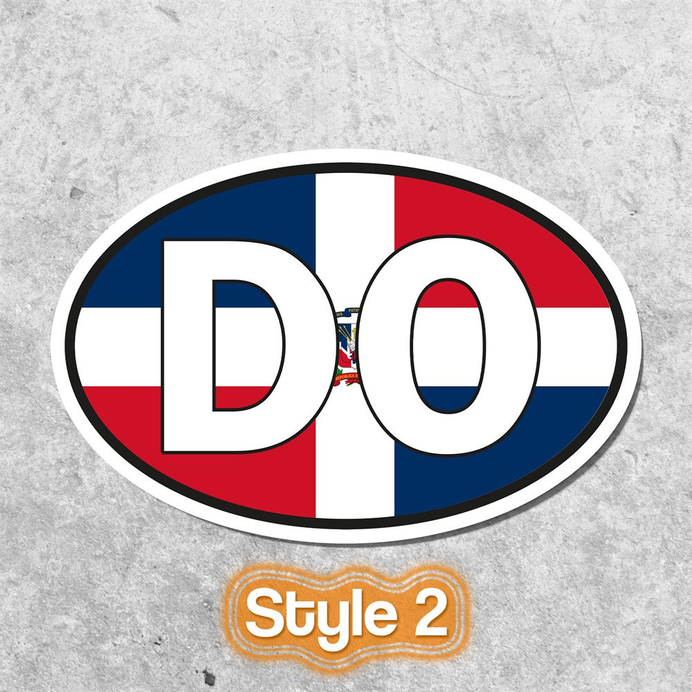 Dominican Republic Sticker Oval Flag Waterproof for Water Bootle, Car ...