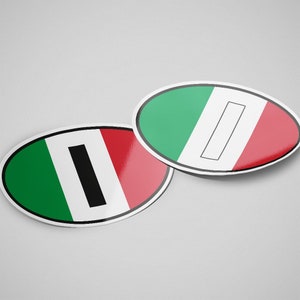 Italy Sticker Oval Flag Waterproof for Water Bootle, Car, Laptop, Helmet etc..
