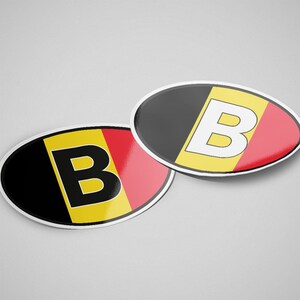 Belgium Sticker Oval Flag Waterproof for Water Bootle, Car, Laptop ...