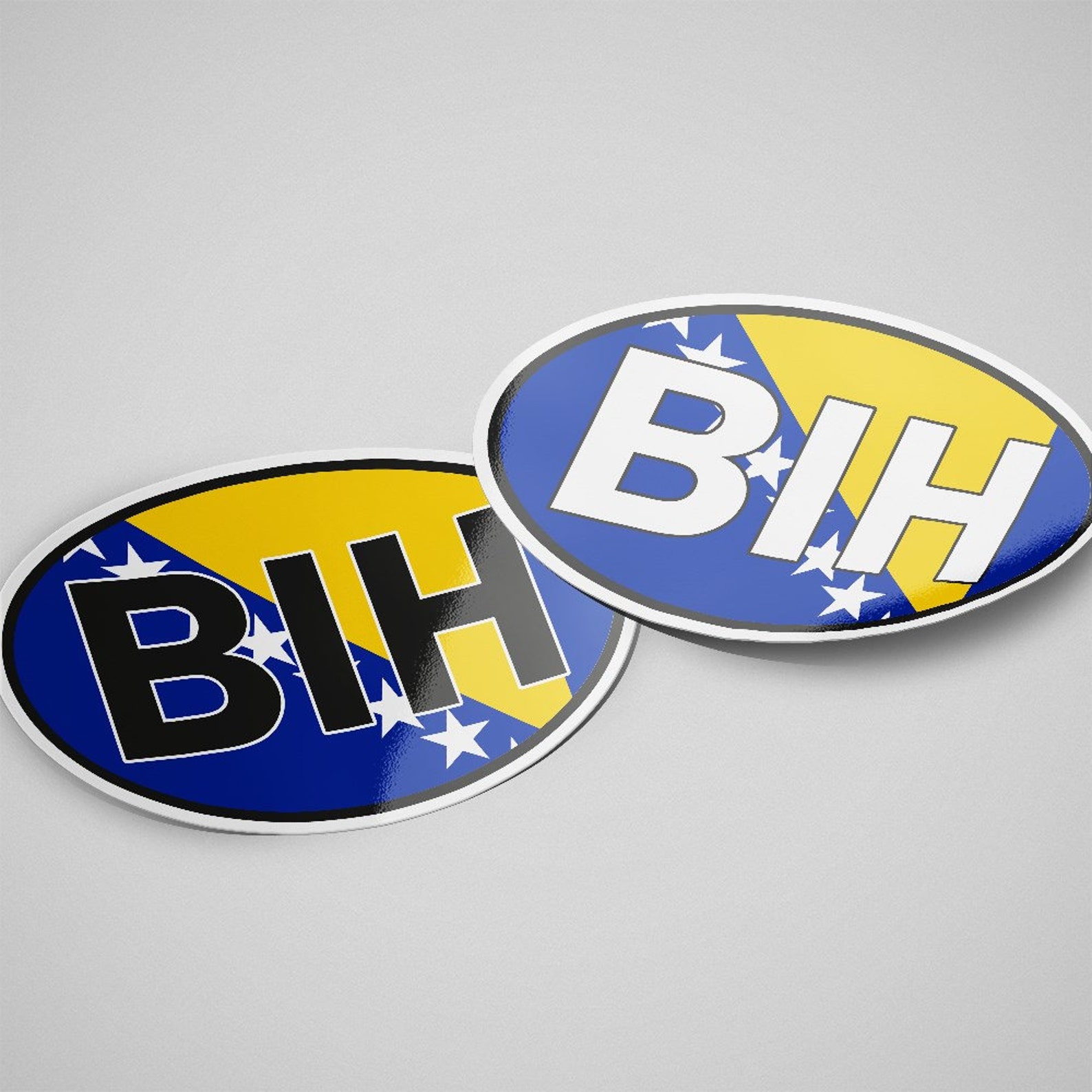 Bosnia and Herzegovina Sticker Oval Flag Waterproof for Water Bootle ...