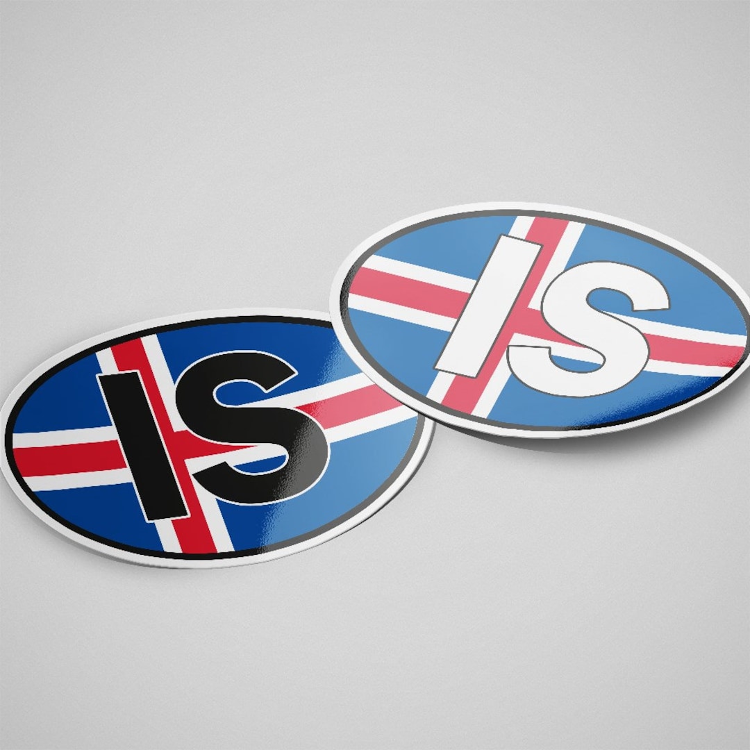 Iceland Sticker Oval Flag Waterproof for Water Bootle, Car, Laptop ...