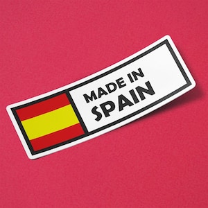 Spain Sticker Made in Spain Waterproof for Water Bootle, Car, Laptop, Helmet etc..