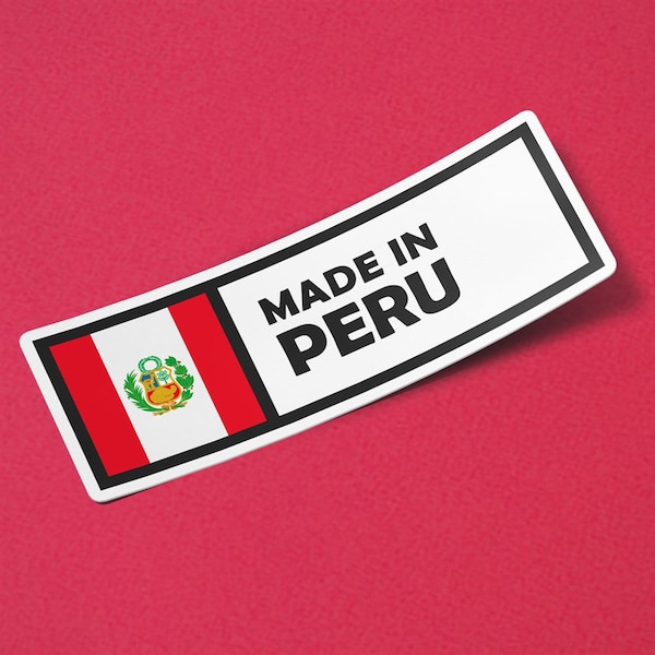 Peru Sticker Made in Peru Waterproof for Water Bootle, Car, Laptop, Helmet etc..