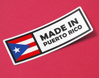 Adesivo de Porto Rico feito em Porto Rico, à prova d'água para garrafa d'água, carro, laptop, capacete etc.