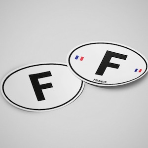 Adesivo Francia ovale bianco impermeabile per serbatoio dell'acqua, auto, computer portatile, casco ecc.