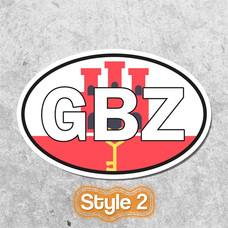 Gibraltar Sticker Oval Flag Waterproof for Water Bootle, Car, Laptop ...