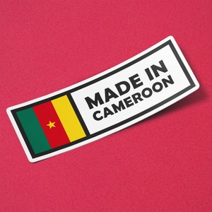 Cameroon Sticker Made in Cameroon Waterproof for Water Bootle, Car, Laptop, Helmet etc..