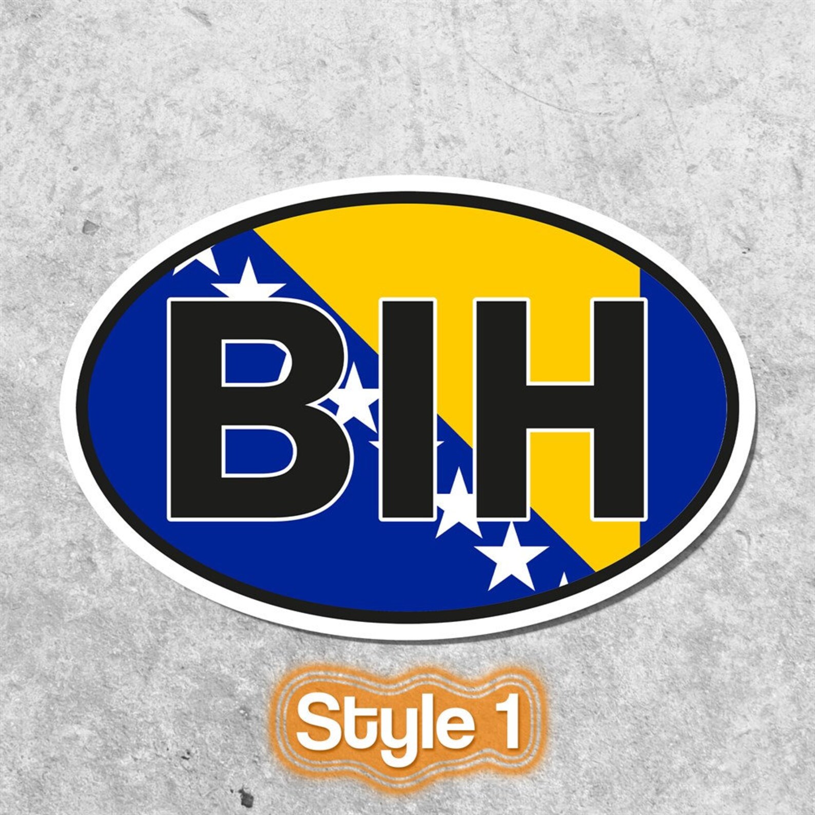 Bosnia and Herzegovina Sticker Oval Flag Waterproof for Water Bootle ...