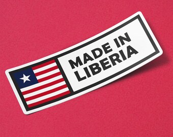 Liberia Sticker Made in Lesotho Waterproof for Water Bootle, Car, Laptop, Helmet etc..