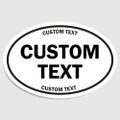 Custom Sticker Oval Text , Personalised Sticker Oval Quote Waterproof for Laptop, Car, Book, Water Bottle, Helmet, Toolbox product logo