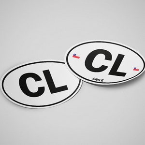 Chile Sticker Oval White Waterproof for Water Bootle, Car, Laptop, Helmet etc..