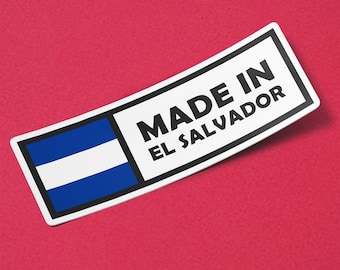 El Salvador Aufkleber Made in El Salvador Wasserdicht für Wasserflasche, Auto, Laptop, Helm usw.