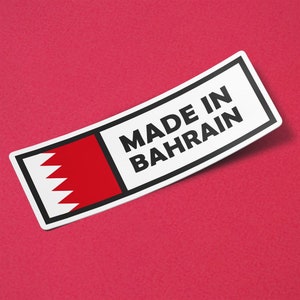 Bahrain Sticker Made in Bahrain Waterproof for Water Bootle, Car, Laptop, Helmet etc..