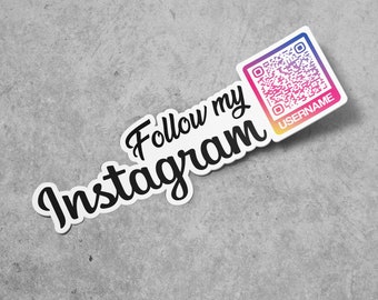 Sticker Instagram personnalisé Mot QR Code | Code QR personnalisé | Sticker Instagram personnalisé | Sticker personnalisé pour réseaux sociaux | Autocollant en vinyle