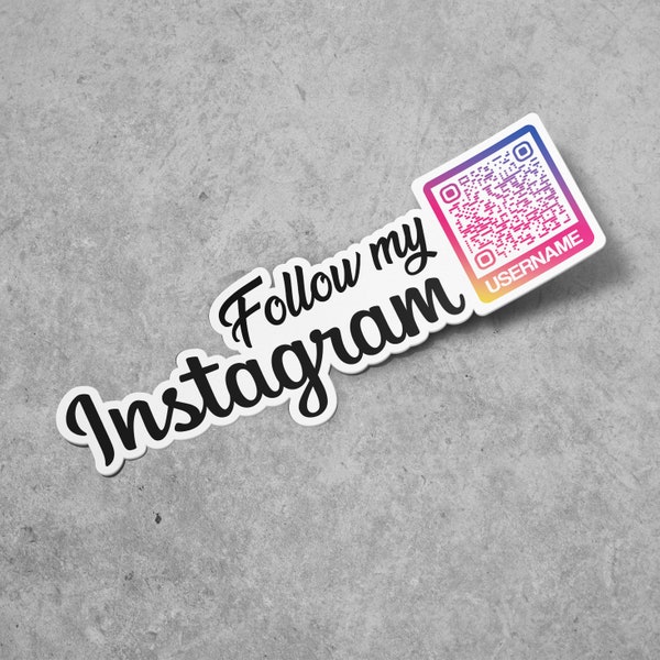 Personalisierter Instagram Sticker Wort QR-Code | Benutzerdefiniertes Wort QR-Code | Personalisierter Instagram Aufkleber | Personalisierter Social Media Sticker | Vinyl Aufkleber