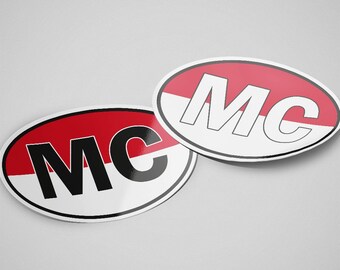 Monaco Sticker Oval Flag Waterproof for Water Bootle, Car, Laptop, Helmet etc..
