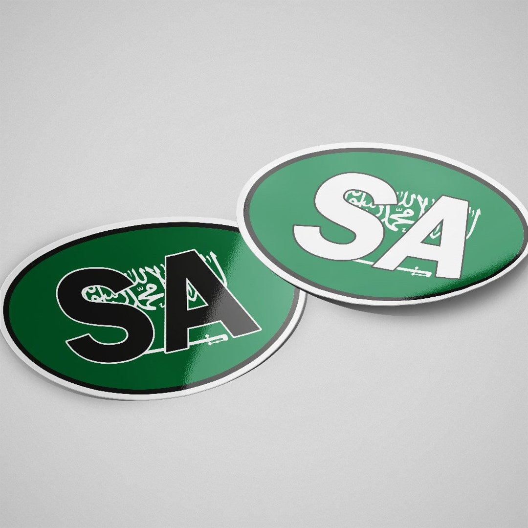 Saudi Arabia Sticker Oval Flag Waterproof for Water Bootle, Car, Laptop ...