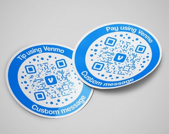 Custom Venmo Sticker Circle QR Code | Custom Circle QR Code | Personalised Venmo Sticker | Custom Social Media Sticker