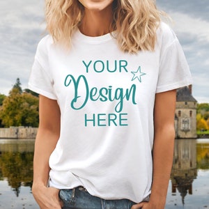 Bella Canvas White 3001 Mockup White Bella Canvas Mockup Bella Tshirt Mockup White T Shirt Mockup Bella Canvas Shirt 3001 White Shirt Blank