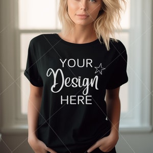 Black Bella Canvas 3001 Mockup Tshirt Black Bella Canvas Mockup Bella Canvas Mockup Black T Shirt Mockup Bella Canvas Shirt Mockup 3001 Tee