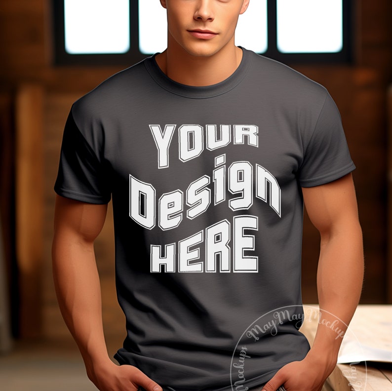 Gildan 64000 Charcoal Grey 64000 Gildan Mock Up Gildan Etsy