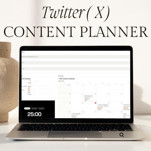 Content Planner Notion Template for Twitter - Notion Template for Twitter or X Creators - Easy Notion Template for Social Media Planning