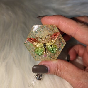 Retractable Badge Reels Butterfly Themed
