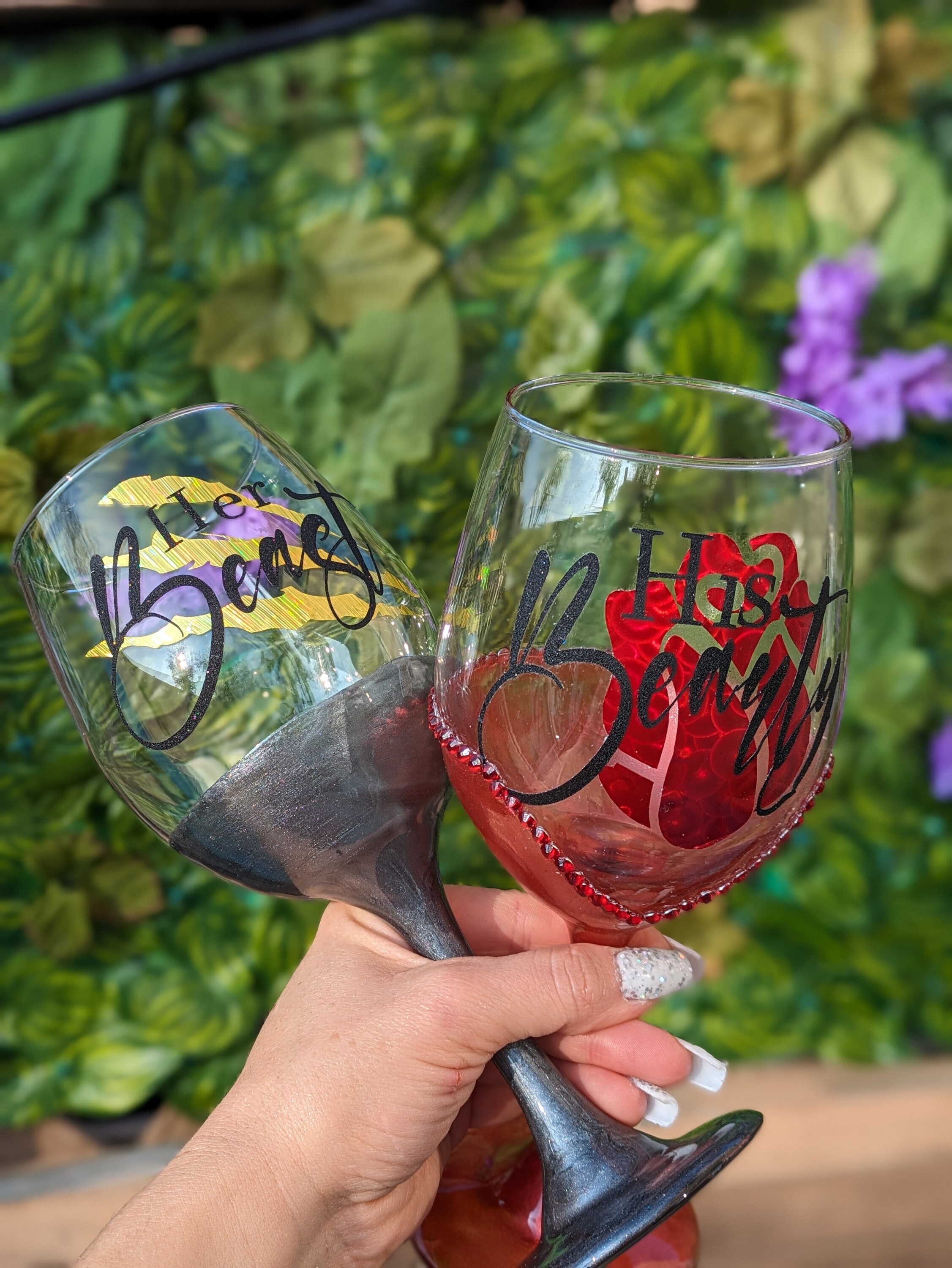 Beauty and the Beast Inspired Wine Glass Set - Etsy