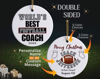 s-1 GREAT Football Coach Thank You Gift! Spread some team spirit & show your coach appreciation with this custom football coach ornament.