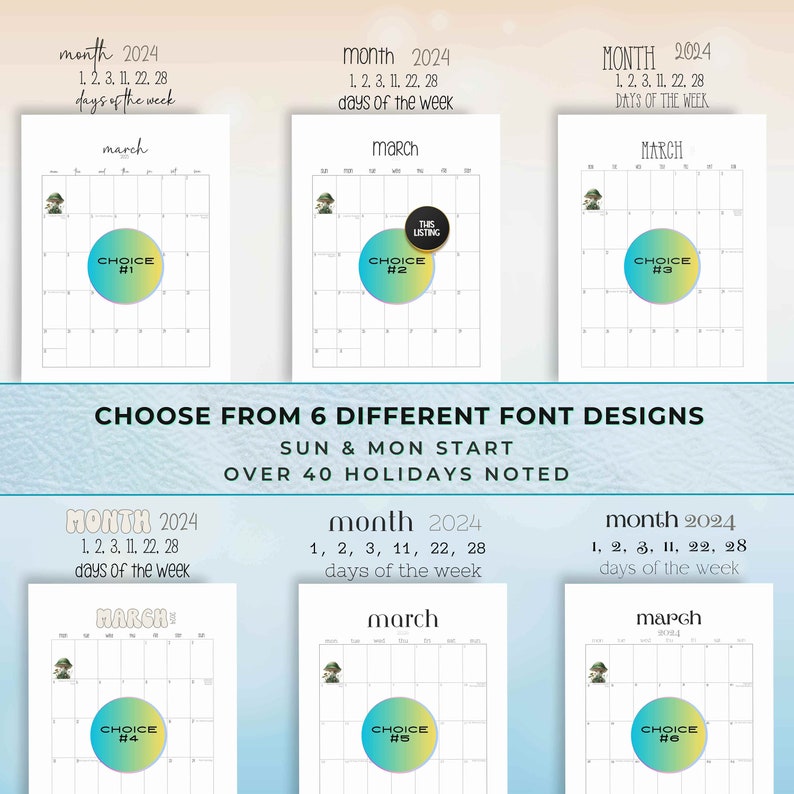 2024 2025 Calendar Bundle A4+US Letter Size - Printable & Editable ...