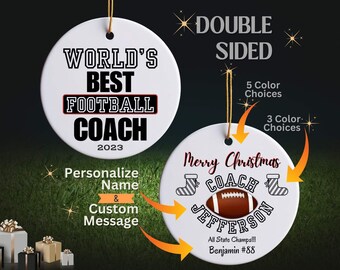 s-2 GREAT Football Coach Thank You Gift! Spread some team spirit & show your coach appreciation with this custom football coach ornament.